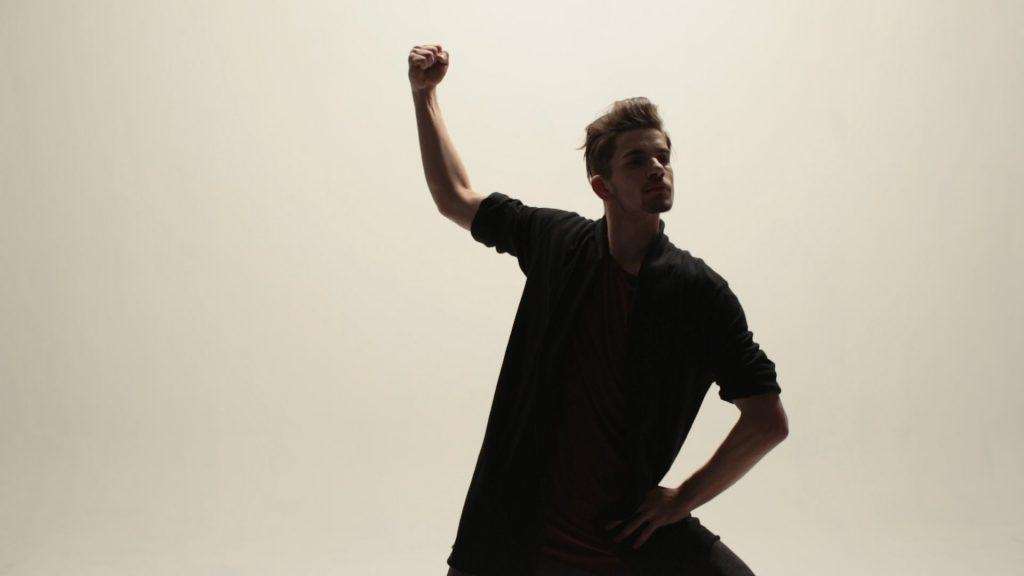 dancer against white limbo
