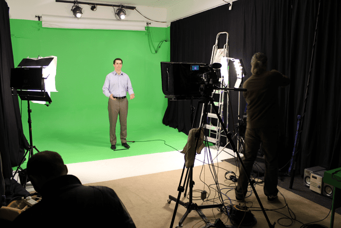 presenter with autocue